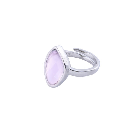 Silver ring with pink stone |