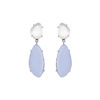 Starlight Silver Droplets Earrings with blue stone