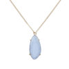 Gold long necklace with blue stone