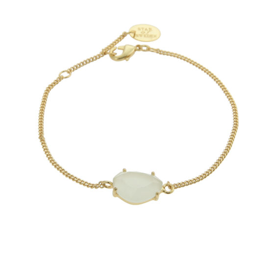 Gold bracelet with green stone