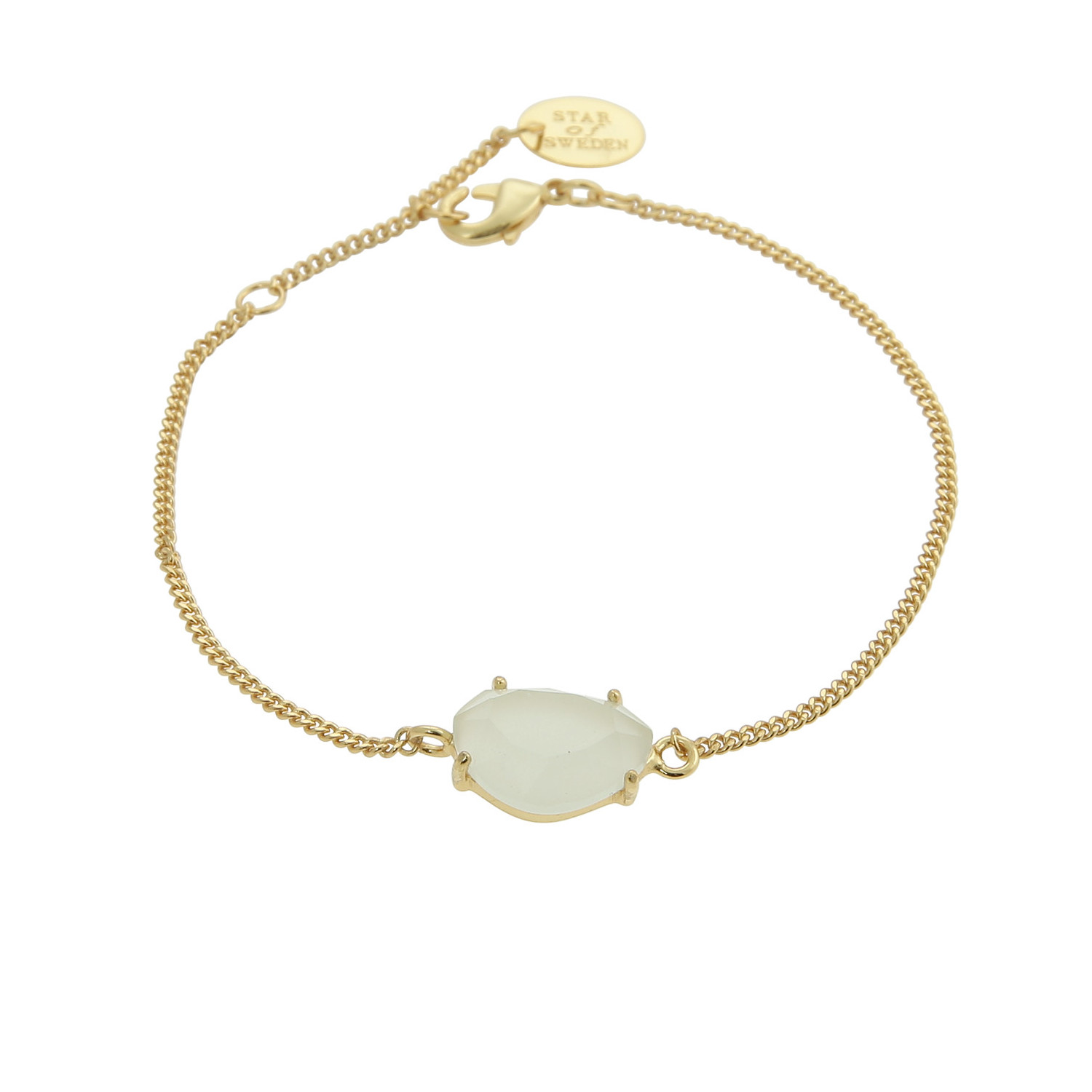 Gold bracelet with green stone