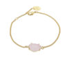 Gold bracelet with pink stone