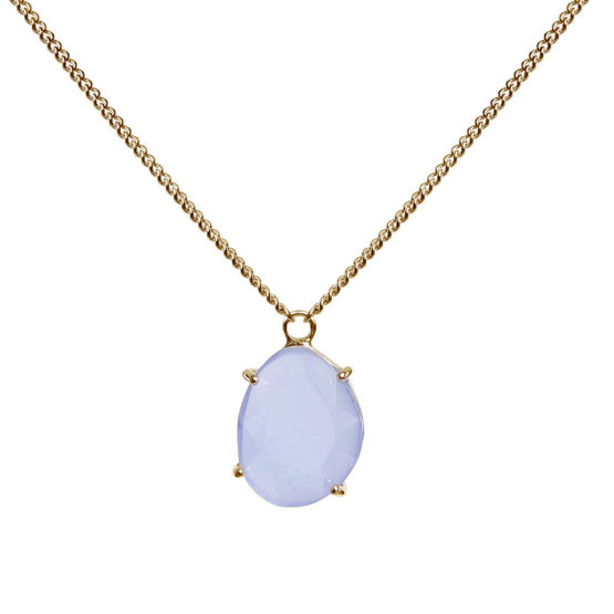 Gold necklace with blue stone