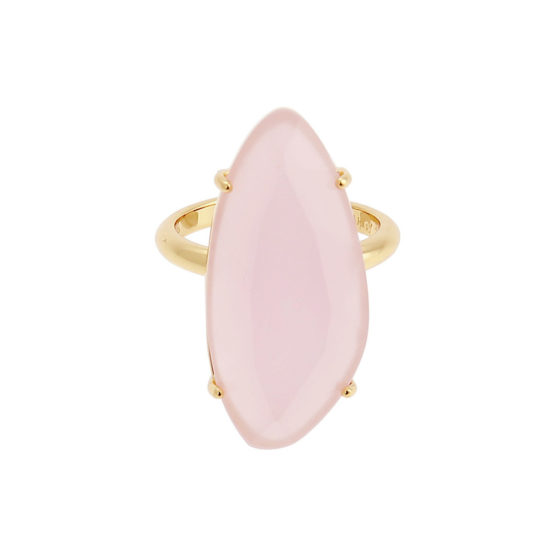 Gold ring with pink stone
