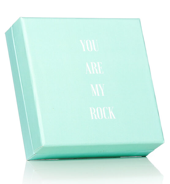 Smyckeask grön med citat - You are my rock
